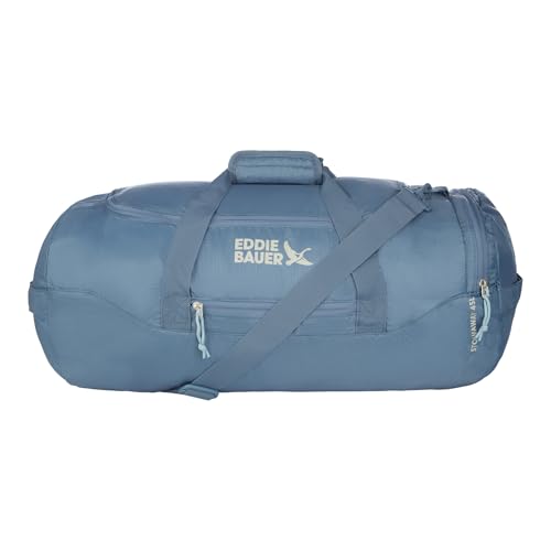 Eddie Bauer Stowaway Packable Duffel Bag | Travel | Foldable | Lightweight | Durable | Ripstop Polyester, 45L, Tile Blue