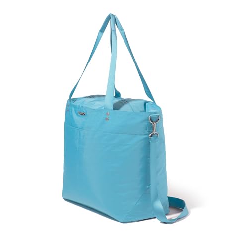 Large Carryall Tote Bag for Women - Lightweight Nylon Zipper Top Weekender Travel Beach Bag Personal Item w/Luggage Sleeve