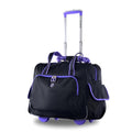 Olympia U.S.A. Deluxe Lightweight Rolling Overnighter Case Overnight Laptop Bag Weekender Travel Carry-On Suitcase Luggage with Wheels and Adjustable Push-Down Handle