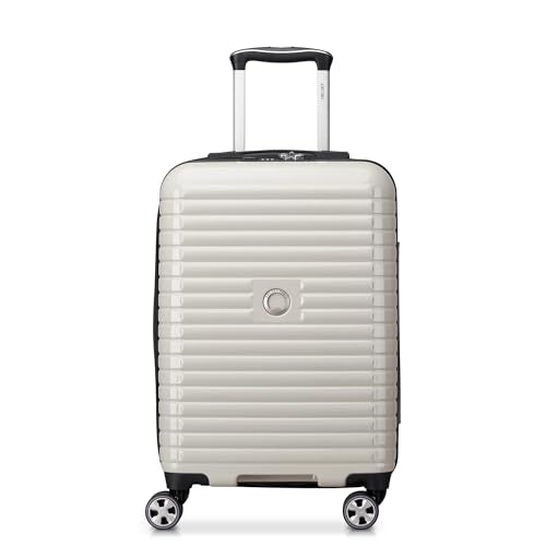 DELSEY PARIS Cruise 3.0 Hardside Expandable Luggage with Spinner Wheels, Glossy Ivory, Carry on 20 Inch