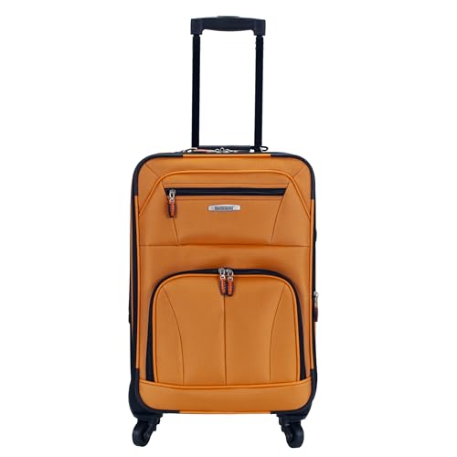 Rockland Pasadena Expandable Spinner Carry-on 19", Orange