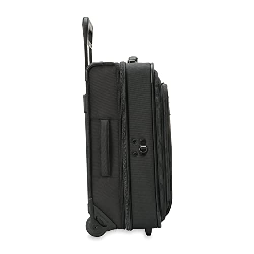 Briggs & Riley 22" Carry-On 2-Wheel Garment Bag - Carry On Luggage for Travel, Suitcases with Wheels, Softside Rolling Bag for Men & Women, Built in Hook for Clothes - Baseline Collection, Black