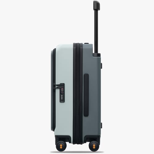 LEVEL8 Adventure Top Opening Carry on Luggage Airline Approved with Tsa Lock, 20 Inch Expandable Wide Handle Carry on Luggage, Top Lid Opening Hardshell Suitcases with Wheels for Men Women, Celadon