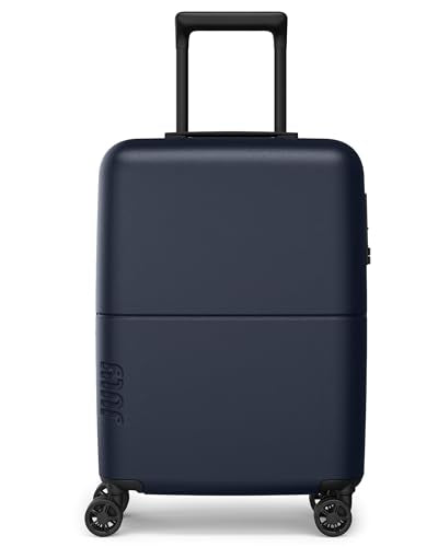 July Carry On Expandable Light - 18.31" Airline Approved Carry On Luggage with Wheels, Travel Suitcase for Men & Women - Premium Rolling Suitcase, TSA Lock, Polycarbonate Shell - Navy