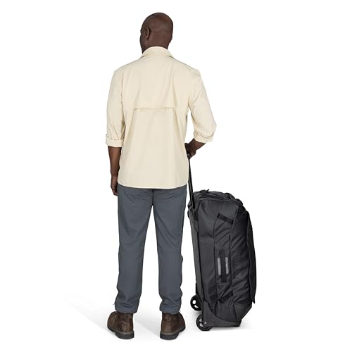 Osprey Transporter 90L Wheeled Travel Duffel Bag - Large Lightweight Rolling Suitcase for Men and Women, Raven Black
