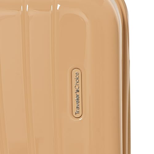 Traveler's Choice Phenom Hardside Spinner Luggage Set, TSA Lock, Tangerine, 3-Piece Set (21/25/29)