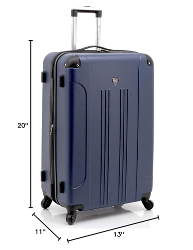Travelers Club Chicago Hardside Expandable Spinner Luggage, Navy Blue, 3 Piece Set