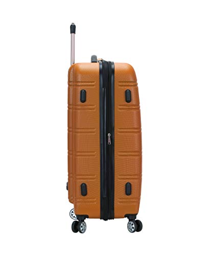 Rockland Melbourne Hardside 3 Piece Expandable Spinner Wheel Luggage Set, (20"/24"/28"), Orange