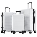 OLIXIS 3-Piece Luggage Set, Carry On Suitcases with Spinner Wheels, Expandable Travel Luggage with TSA Approved Lock & ABS Hard Shell, White, 20/24/28 Inch