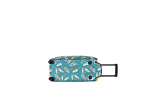 Lucas Designer Carry On Luggage Collection - Lightweight Pattern 22 Inch Duffel Bag- Weekender Overnight Business Travel Suitcase with 2- Rolling Wheels (SEA FORM) (SPIRIT)
