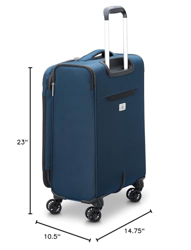 DELSEY PARIS Sky Max 2.0 Softside Expandable Luggage with Spinner Wheels, Blue, 2-Piece Set (21/Duffle)