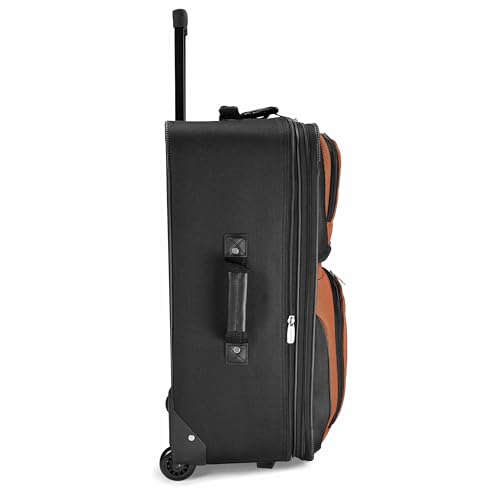 Travel Select Amsterdam Softside Expandable Luggage with Rolling Wheels, Orange, 25-Inch Medium