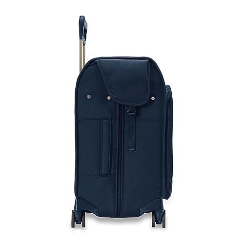 Briggs & Riley Deluxe Wardrobe Spinner - Checked Luggage for Travel, Suitcases with Wheels, Softside Rolling Bag for Men & Women, Built in Hook for Clothes - Baseline Collection, Navy