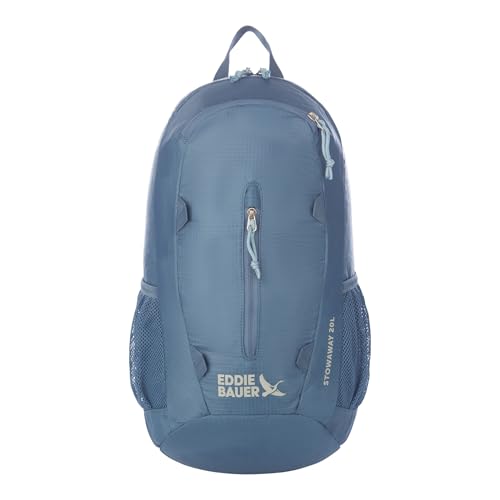 Eddie Bauer Stowaway Packable Backpack | Travel | Outdoor | Lightweight | Foldable | Durable | Ripstop Polyester | 20L - Blue Tile