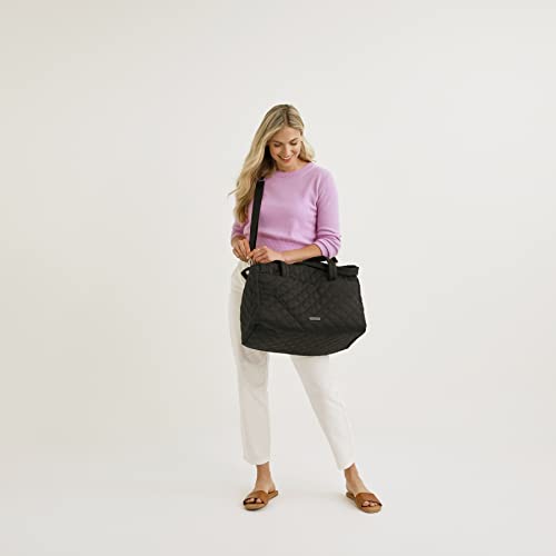 Vera Bradley Women's Performance Twill Medium Travel Duffle Bag, True Black, One Size