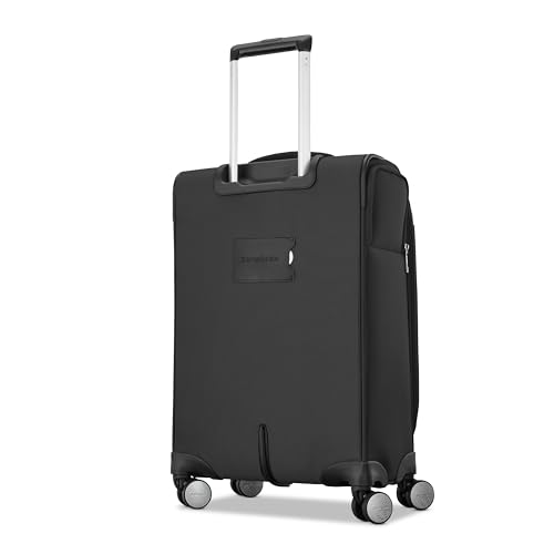 Samsonite Carry-On Soft-Sided Expandable 21-Inch Element Suitcase: Airline Approved for Most Major Airlines, Durable, 360° Spinner Wheels, Adjustable Handle, 2 Front & Side Pocket- Black