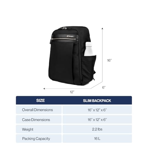 Travelpro Platinum Elite Slim Laptop Travel Backpack, Fits up to 16 Inch Laptop, Business, Water Resistant, Men and Women, Vintage Grey