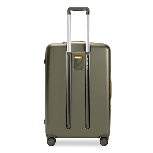 Briggs & Riley 30" Large Expandable Spinner - Checked Luggage for Travel, Suitcases with Wheels, Hardside Rolling Bag for Men & Women, Self-Repairing Zipper - Sympatico Collection, Olive