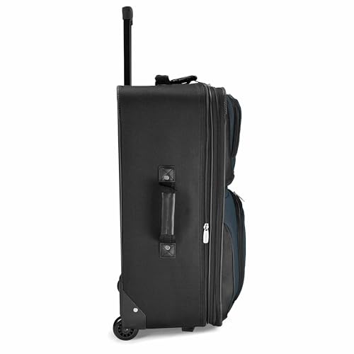 Travel Select Amsterdam Softside Expandable Luggage with Rolling Wheels, Navy, 25-Inch Medium