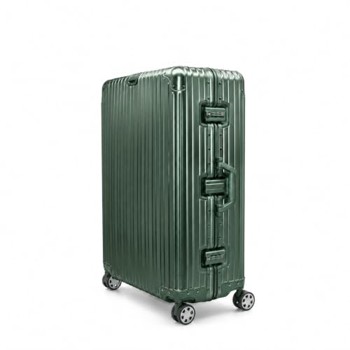 Gabbiano All-Aluminum Luggage Set, 2-Piece Zipperless Suitcase (20” Carry-On + 30” Large) – Aluminum-Magnesium Hardside Spinner with TSA Latch Locks, 22x14x9 (Green, Large 30")