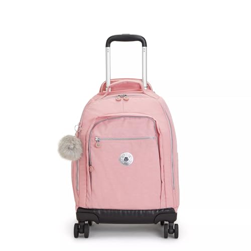 Kipling New Zea 15" Laptop Rolling Backpack Bridal Rose