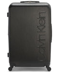Calvin Klein Women's Hard Side Upright Luggage Spinner Light Weight Suitcase, Black, Large