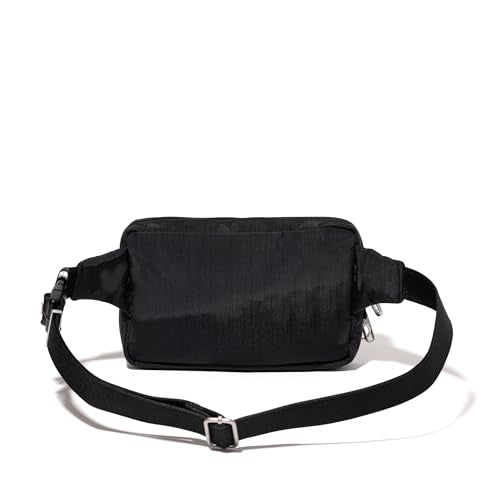 Baggallini Securtex Anti-theft Belt Bag 8.8"x5.5" Crossbody Fanny Pack for Women RFID Wallet Locking Zipper Travel Purse