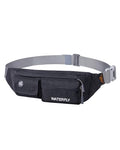 WATERFLY Fanny Pack for Women Men Water Resistant Small Waist Pouch Slim Belt Bag with 4 Pockets Lightweight Crossbody Chest Bag Fit All Phones, 11.02 x 2.1 x 4.3 inch