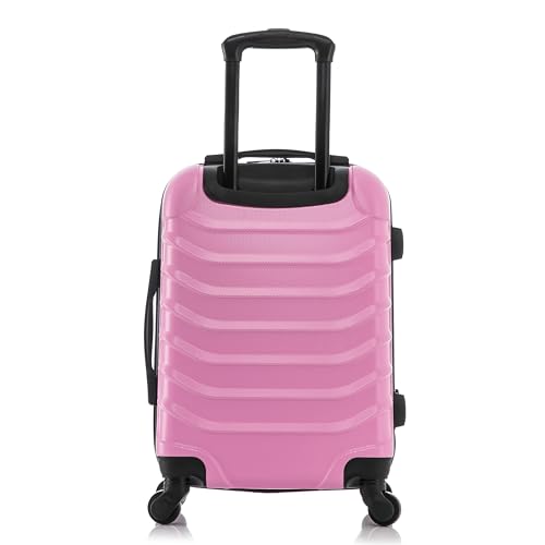 InUSA ENDURANCE Luggage with Spinner Wheels | Durable Lightweight Hardshell Suitcase, Spacious Travel Bag with Handle and Trolley | 20-Inch Carry On Small Luggage | Pink