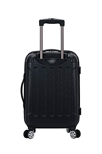 Rockland London Hardside Spinner Wheel Luggage, Black, Carry-On 20-Inch