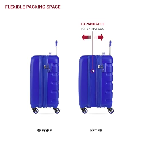 SwissGear 7366 Signature Hardside Expandable Luggage with Spinner Wheels, TSA Lock, Cup-Holder, Cobalt, Carry-On 19-Inch
