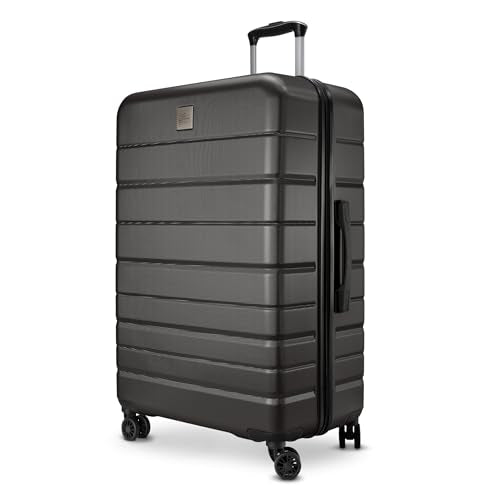 Skyway Epic 2.0 Hardside Lightweight and Durable ABS Shell Luggage, Spacious with Dual Spinning Wheels, Comfort Grip, Men and Women, Men and Women, 28-inch Large Check-In, Midnight