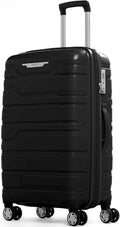 Gabbiano Unbreakable Hardshell PP Luggage Set Extra Large with 8 Wheels Thick Shell Multi Layer PP (Black, Carry-On 22 Inch)