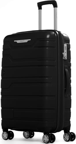 Gabbiano Unbreakable Hardshell PP Luggage Set Extra Large with 8 Wheels Thick Shell Multi Layer PP (Black, Carry-On 22 Inch)