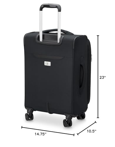 DELSEY PARIS Sky Max 2.0 Softside Expandable Luggage with Spinner Wheels, Black, Carry-on 21 Inch