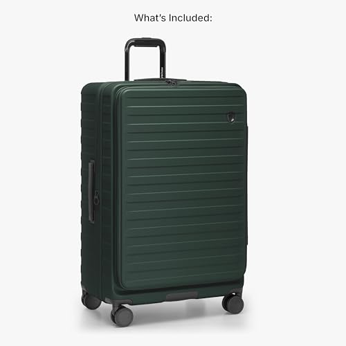 Traveler's Choice Novia Top Opening Expandable Polycarbonate Luggage with Spinner Wheels, Green, 30-Inch Large