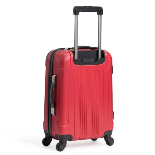 Kenneth Cole REACTION Out of Bounds Lightweight Hardshell 4-Wheel Spinner Luggage, Scarlet Red, 20-Inch Carry On