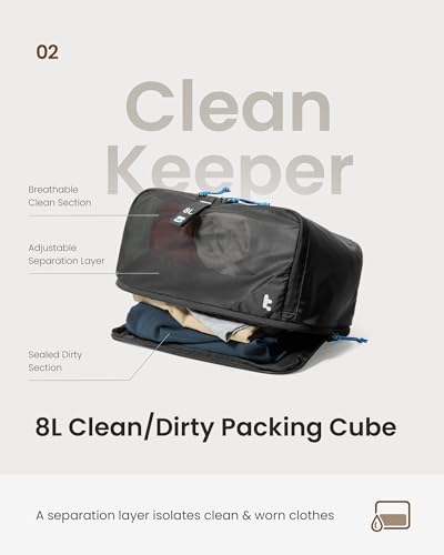 tomtoc 3 Set Packing Cubes for Travel Essentials, Odor-Resistant Compression Expandable Packing Cubes, Lightweight Travel Bag Pouch, Luggage Organizers Accessories for Backpack & Suitcase