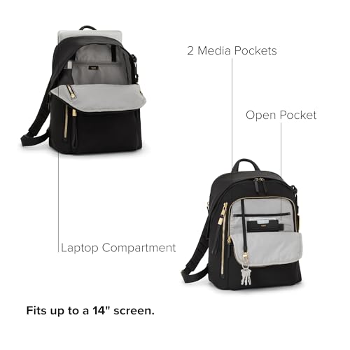 TUMI - Voyageur Halsey Backpack - Travel Backpack - For Business, Fashion, Commute - Holds Up to 14" Screens - Black & Gold