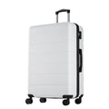NEWBULIG 24 Inch Checked Luggage, ABS Hard Shell Lightweight Rolling Expandable Suitcase with Smooth Spinner Wheels and TSA Lock for Business Trips and Daily Vacations, White