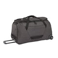 High Sierra Forester 28 Inch Roomy Water Resisting Wheeled Duffel w/Padded Grab Handles, Interior Cross Straps, & Easy to Clean Interior, Black Heather