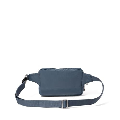 Baggallini Securtex Anti-theft Belt Bag 8.8"x5.5" Crossbody Fanny Pack for Women RFID Wallet Locking Zipper Travel Purse