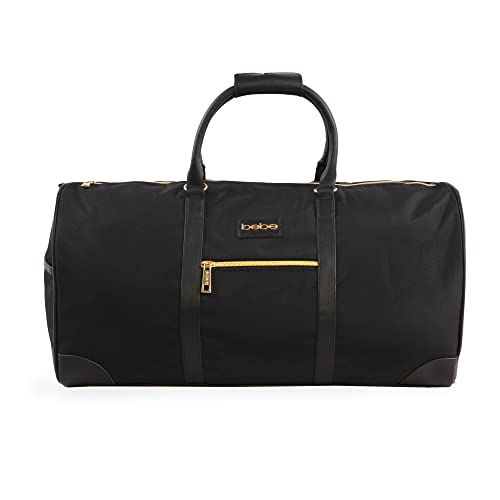 bebe Women's Whitney Duffel Bag, Black Gold