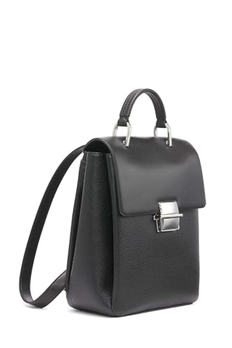 Calvin Klein Clove Triple Compartment Flap Backpack, Black/Silver, One Size