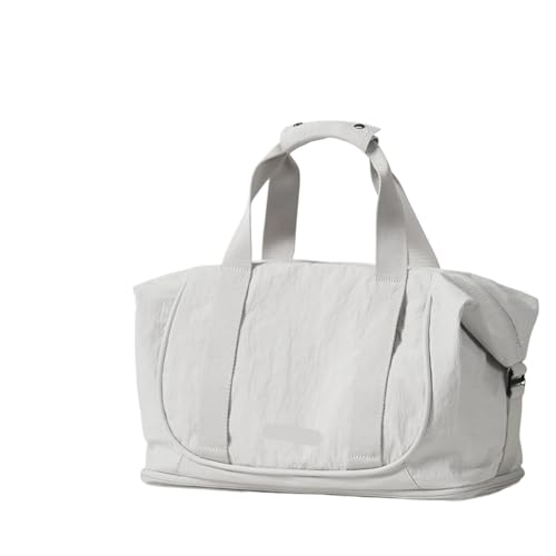 RXJPASD Compatible for Mixi Large Capacity Foldable Travel Duffel Suit Bag, Sports Fitness Shoulder Handbag for Women(Light Gray)