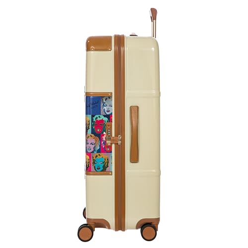 Bric's Andy Warhol Checked Luggage – Travel as Art Marilyn Print, Luxury Suitcase with Leather Trim, 360° Silent Wheels, Lightweight Hard Structure, 30 Inch, Multi-Color Marilyn Monroe