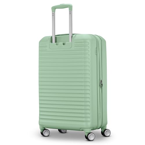American Tourister Stratum 3.0 Medium 24-Inch Spinner, Airline Approved, Durable Hardside Luggage, Expands 1.5", RightHeight™ Adjustable Handle, Surrel Green