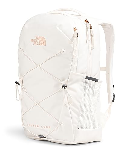 THENORTHFACE Women's Jester Luxe Everyday Laptop Backpack, Gardenia White/Burnt Coral Metallic, One Size