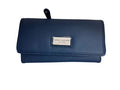 Tommy Hilfiger Zipped Wallet with Coin Holder and Card Holder for Passport and Vaccination Card, Blue, Unique, American