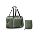 Foldable Duffle Bag for Travel | Lightweight, Water-Resistant Carry On Bag | Sustainable and Durable Nylon, Safari Green
